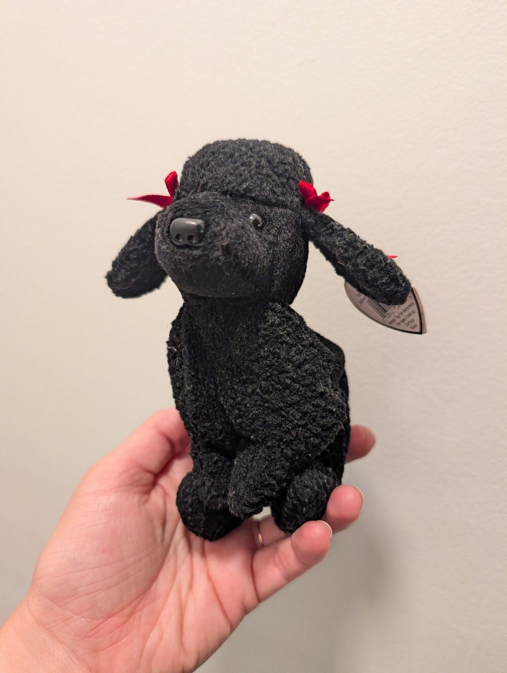 "Gigi" Ty Beanie Baby Black Plush Poodle
